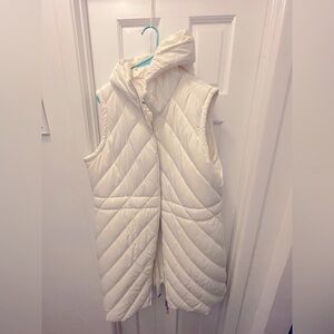 Calvin Klein Cream Quilted Hooded Vest